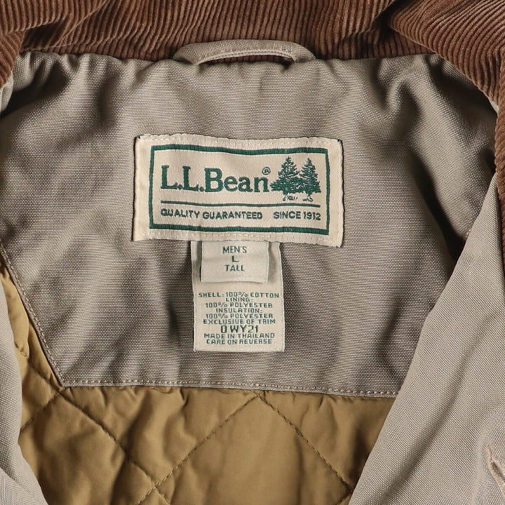 90s-00'S LL Bean Thinsulate padded hunting jacket, men's size L cotton gray type Vintage Second Hand