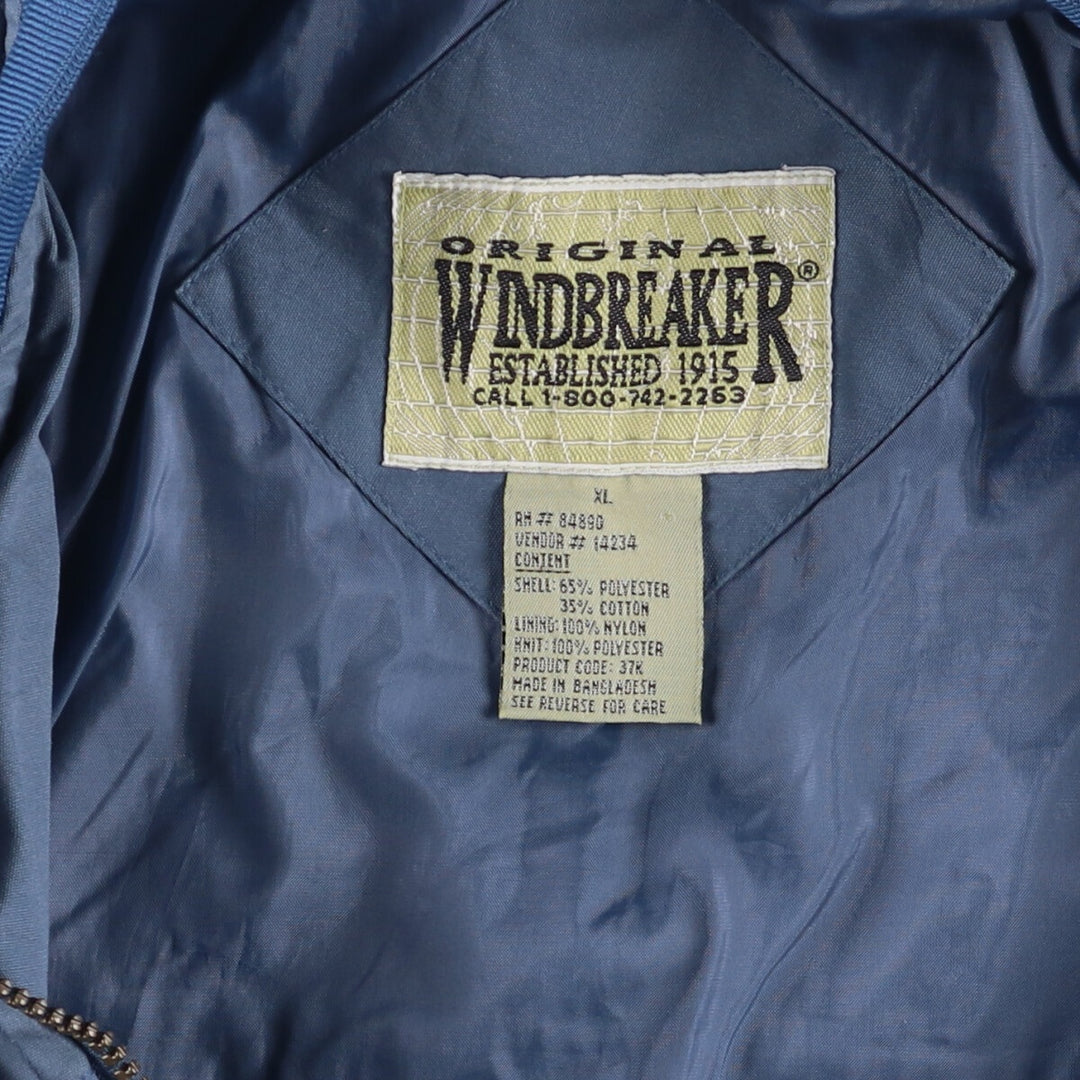 90'S WINDBREAKER Derby Jacket, Cup Shoulder Jacket, Men's XL, Vintage polyester blue type Vintage Second Hand