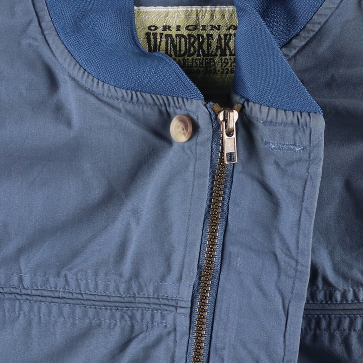 90'S WINDBREAKER Derby Jacket, Cup Shoulder Jacket, Men's XL, Vintage polyester blue type Vintage Second Hand