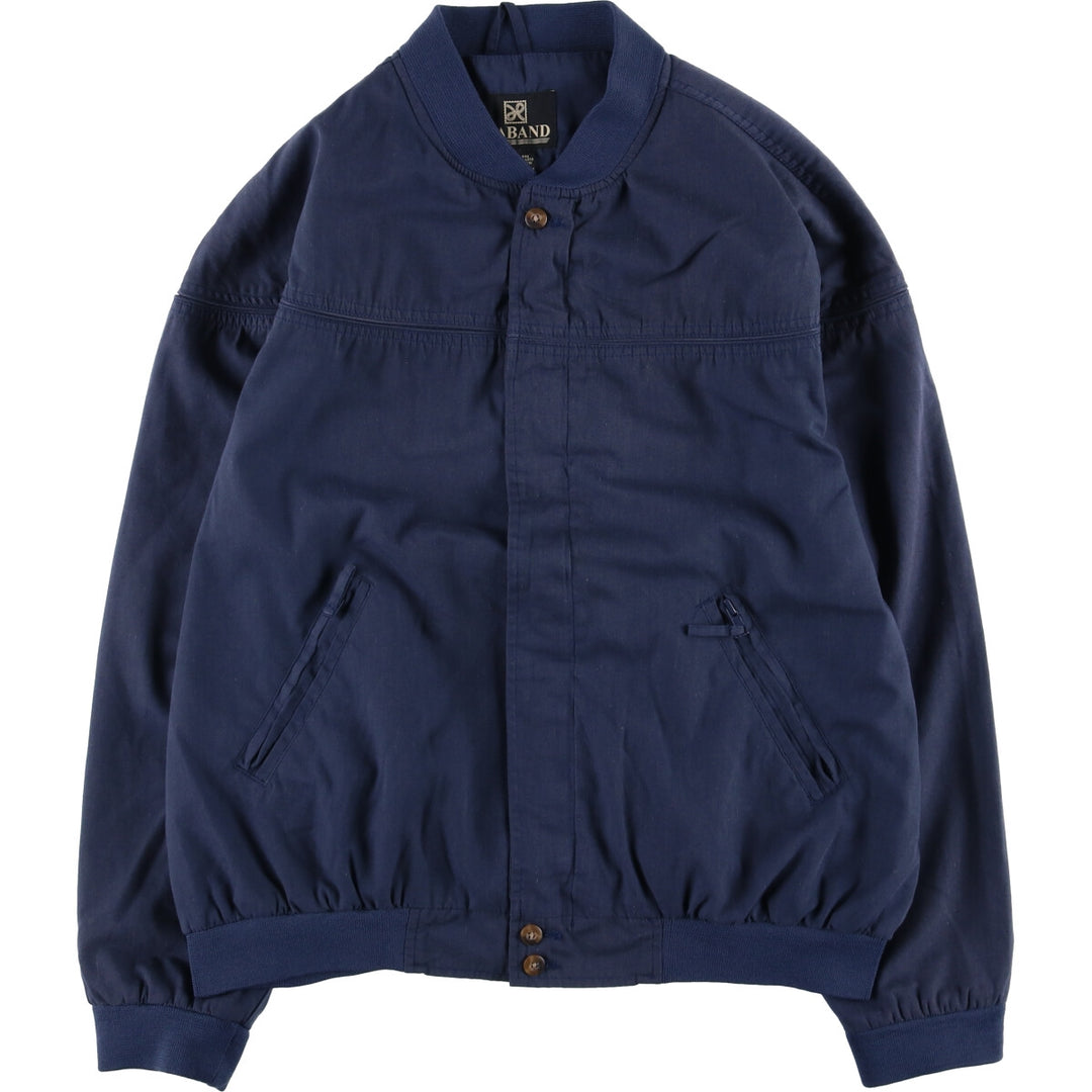 90s~00'S HABAND Derby Jacket Cup Shoulder Jacket Men's L size polyester Navy blue Vintage Second Hand