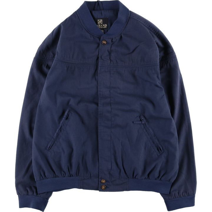 90s~00'S HABAND Derby Jacket Cup Shoulder Jacket Men's L size polyester Navy blue Vintage Second Hand