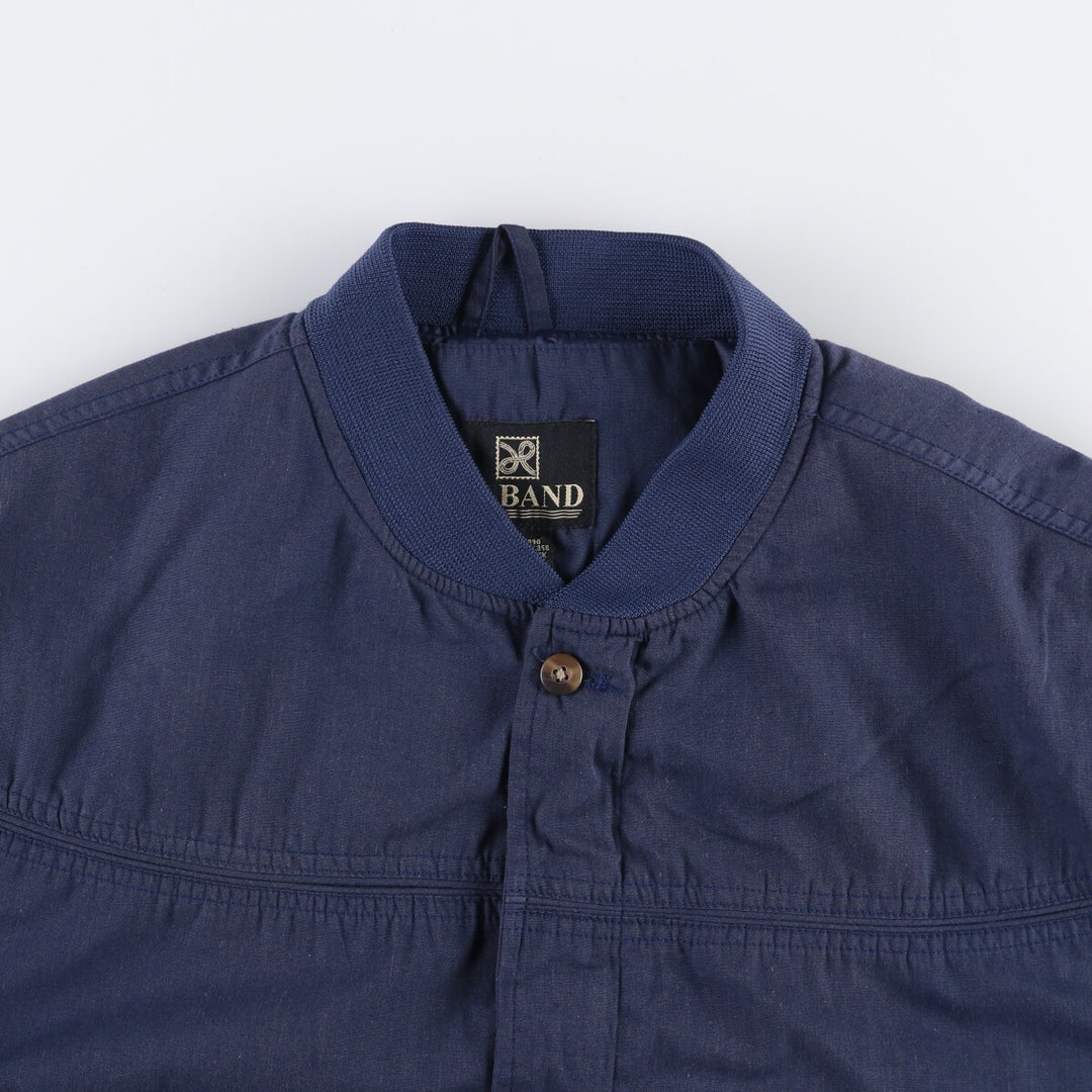 90s~00'S HABAND Derby Jacket Cup Shoulder Jacket Men's L size polyester Navy blue Vintage Second Hand