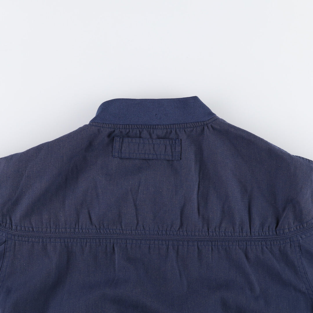 90s~00'S HABAND Derby Jacket Cup Shoulder Jacket Men's L size polyester Navy blue Vintage Second Hand