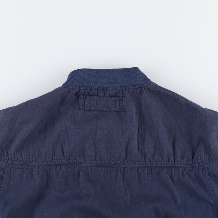 90s~00'S HABAND Derby Jacket Cup Shoulder Jacket Men's L size polyester Navy blue Vintage Second Hand