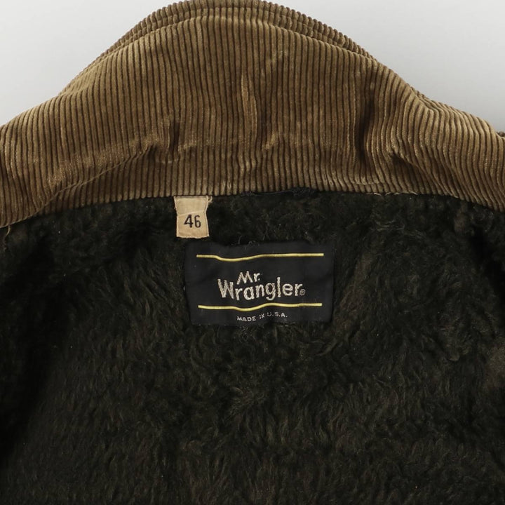 Vintage Mr. Wrangler corduroy jacket, made in the USA, men's size XL unclear brown type Vintage Second Hand