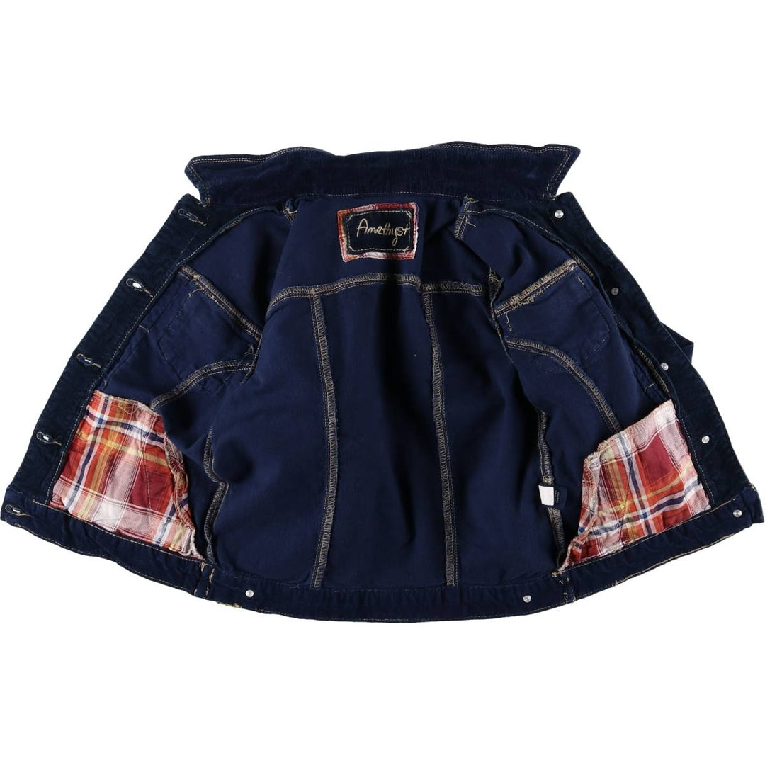 Amethyst Corduroy Jacket, Women's Size M cotton navy blue type Vintage Second Hand