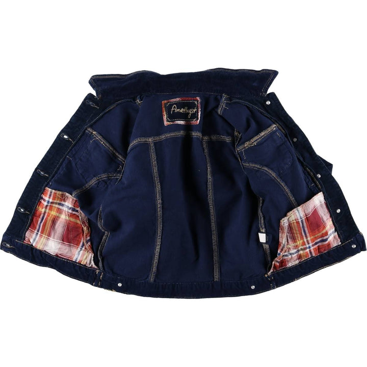 Amethyst Corduroy Jacket, Women's Size M cotton navy blue type Vintage Second Hand
