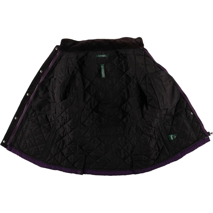 Ralph Lauren LAUREN Women's Quilted Jacket (Size M) polyester purple type Vintage Second Hand
