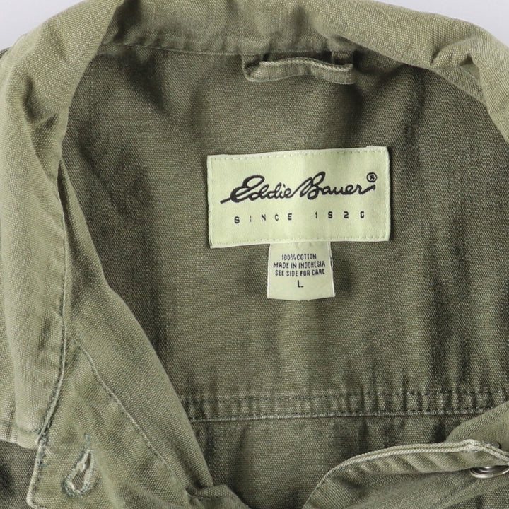 Eddie Bauer Women's Cotton Jacket, Size L cotton Khaki type Vintage Second Hand