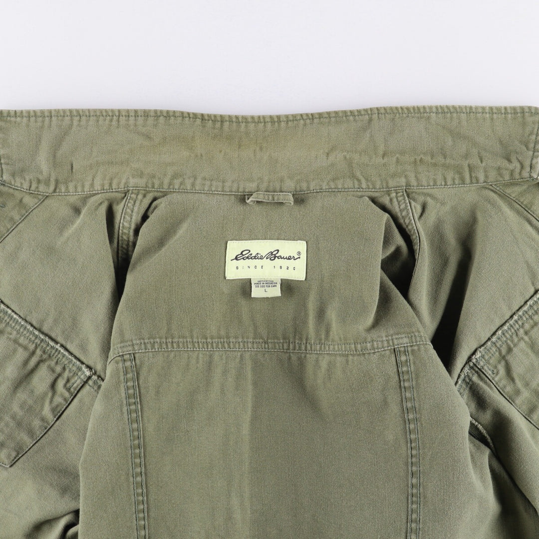 Eddie Bauer Women's Cotton Jacket, Size L cotton Khaki type Vintage Second Hand