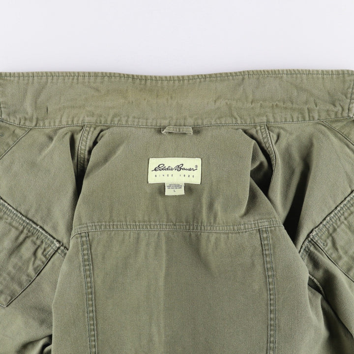 Eddie Bauer Women's Cotton Jacket, Size L cotton Khaki type Vintage Second Hand