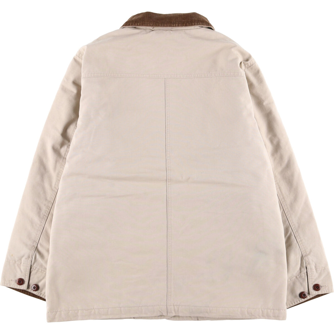 90'S LLBean padded coverall, women's size M, vintage corduroy collar cotton Beige type Vintage Second Hand