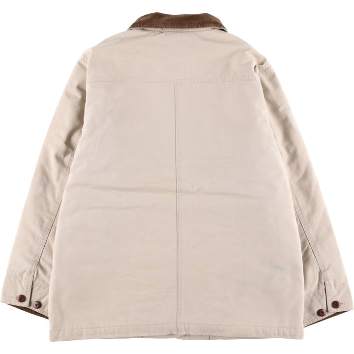 90'S LLBean padded coverall, women's size M, vintage corduroy collar cotton Beige type Vintage Second Hand