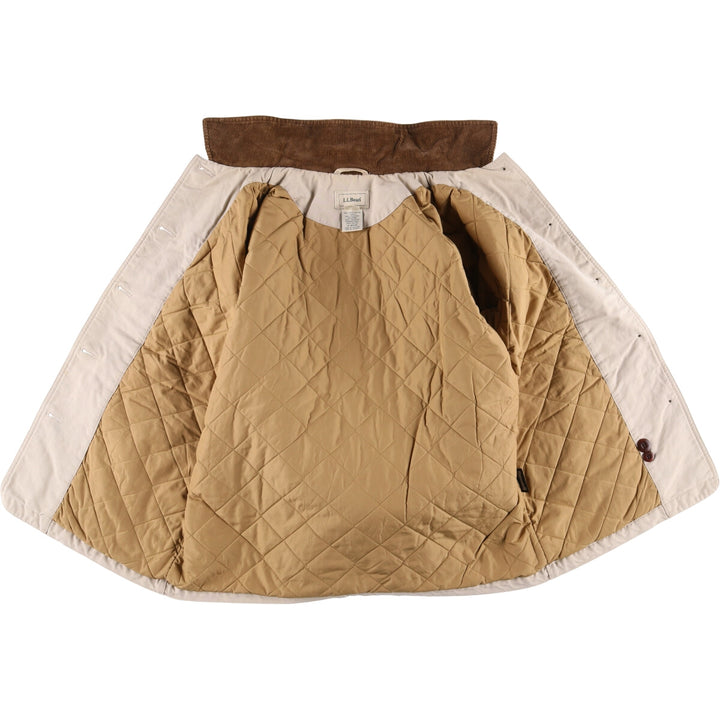 90'S LLBean padded coverall, women's size M, vintage corduroy collar cotton Beige type Vintage Second Hand