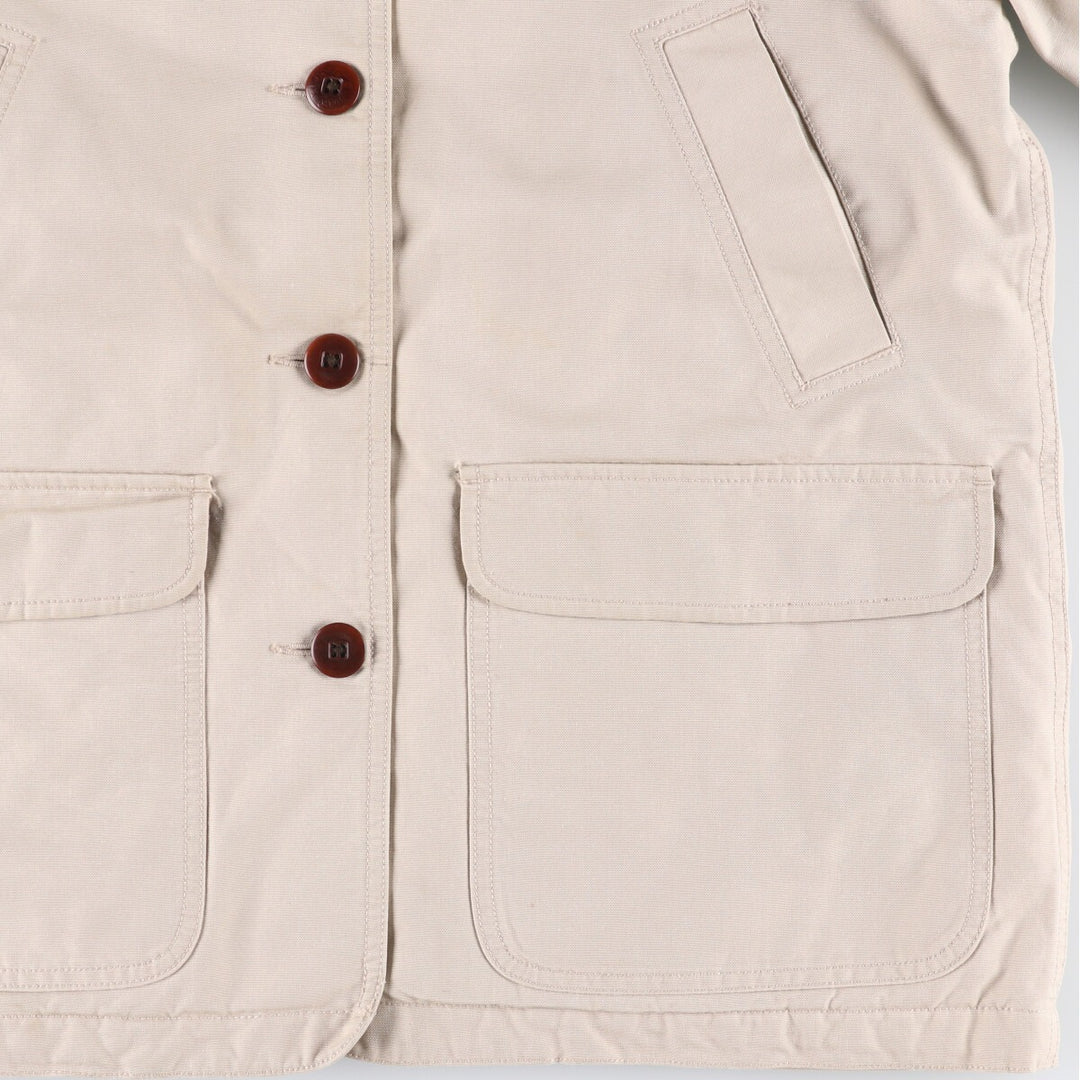 90'S LLBean padded coverall, women's size M, vintage corduroy collar cotton Beige type Vintage Second Hand