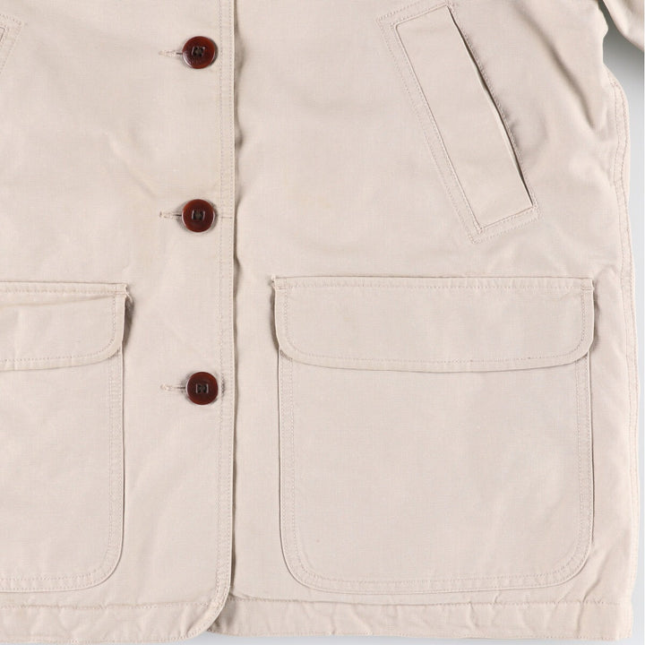 90'S LLBean padded coverall, women's size M, vintage corduroy collar cotton Beige type Vintage Second Hand