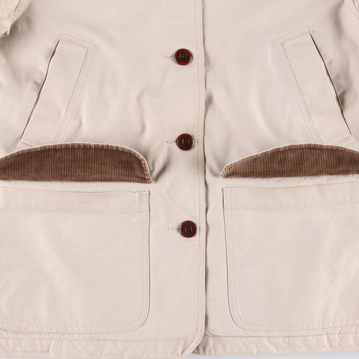 90'S LLBean padded coverall, women's size M, vintage corduroy collar cotton Beige type Vintage Second Hand