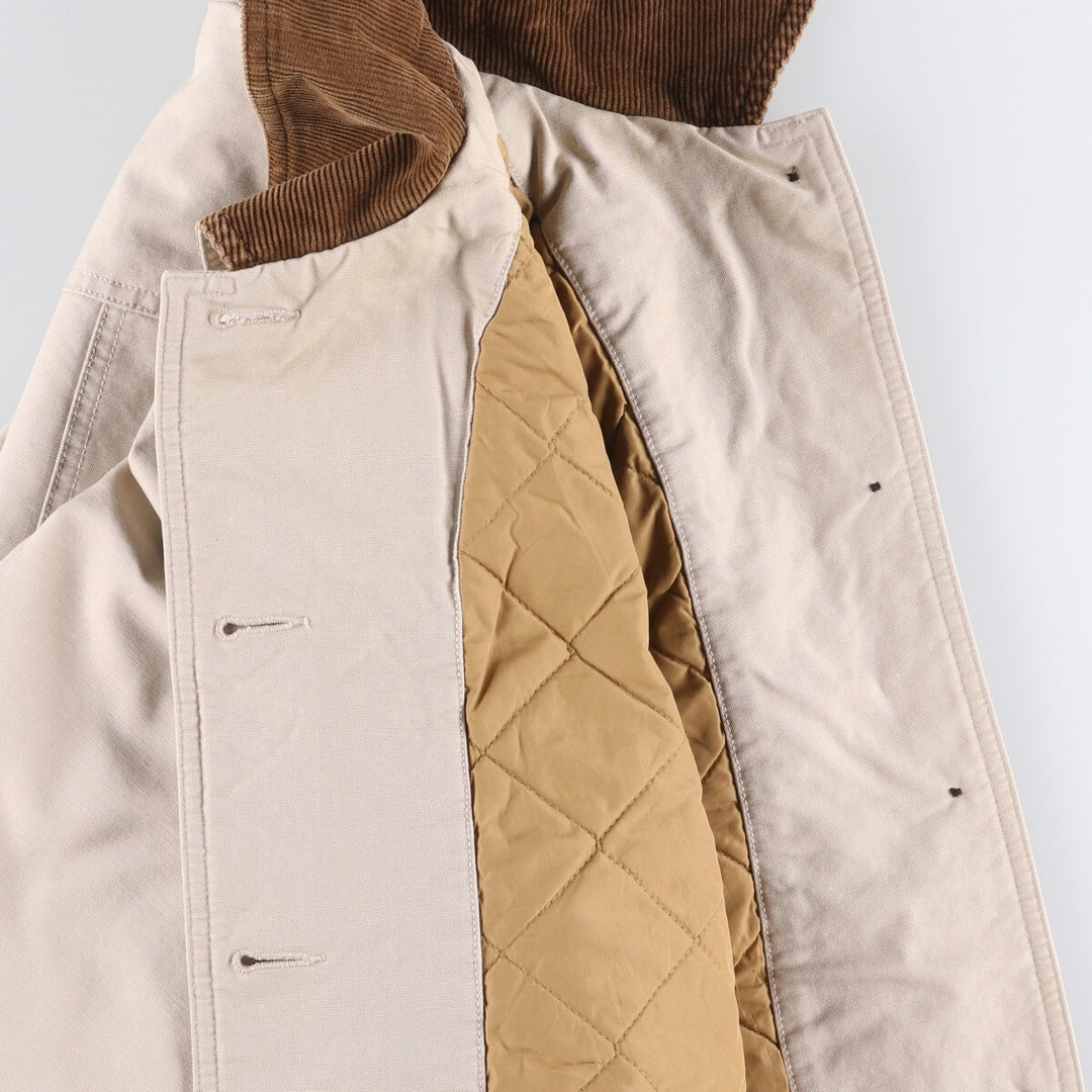 90'S LLBean padded coverall, women's size M, vintage corduroy collar cotton Beige type Vintage Second Hand