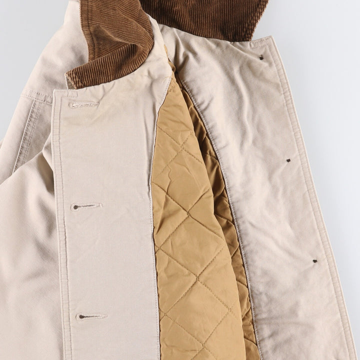 90'S LLBean padded coverall, women's size M, vintage corduroy collar cotton Beige type Vintage Second Hand