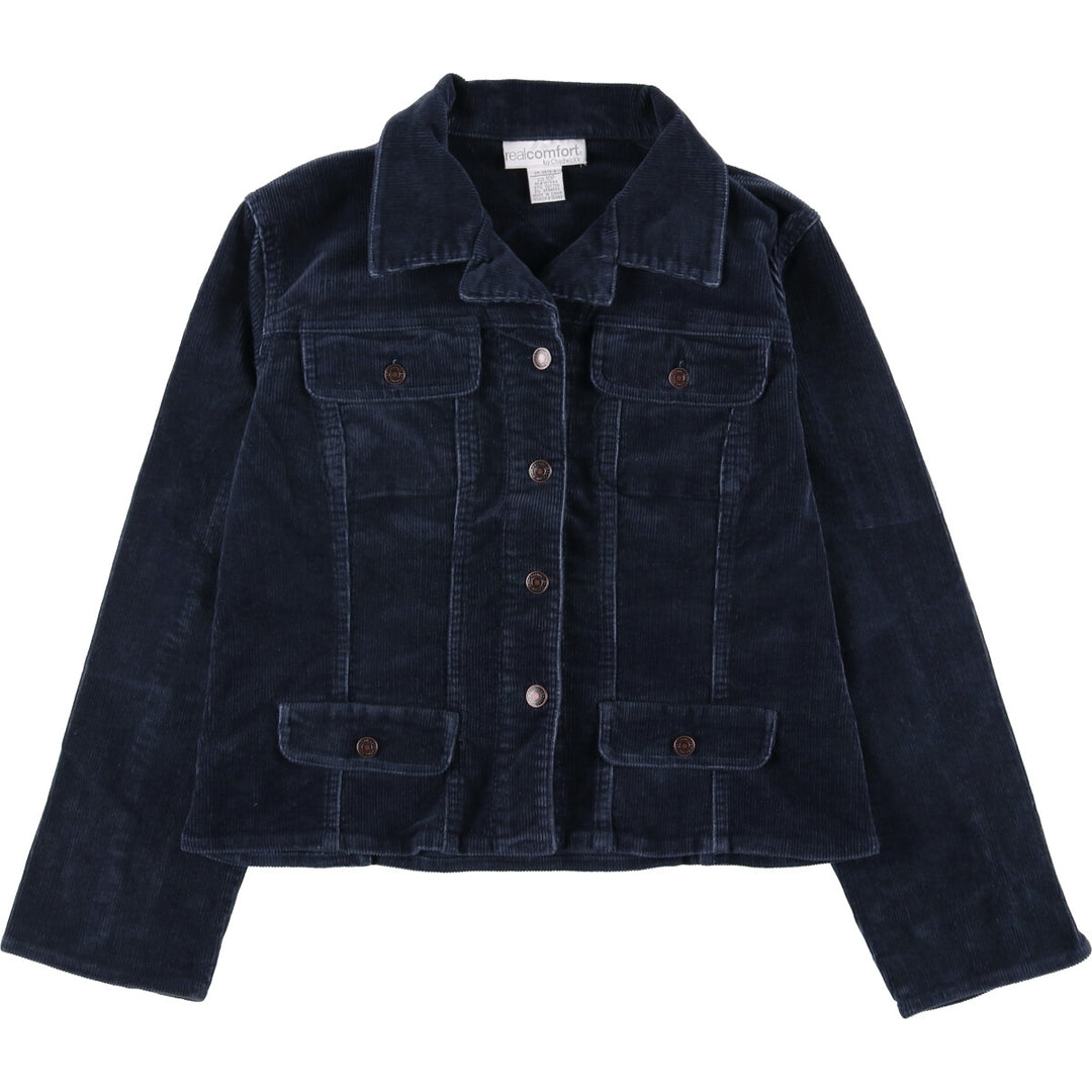 90'S Chadwick's RealComfort Corduroy Jacket, Women's Size Medium, Vintage cotton navy blue type Vintage Second Hand