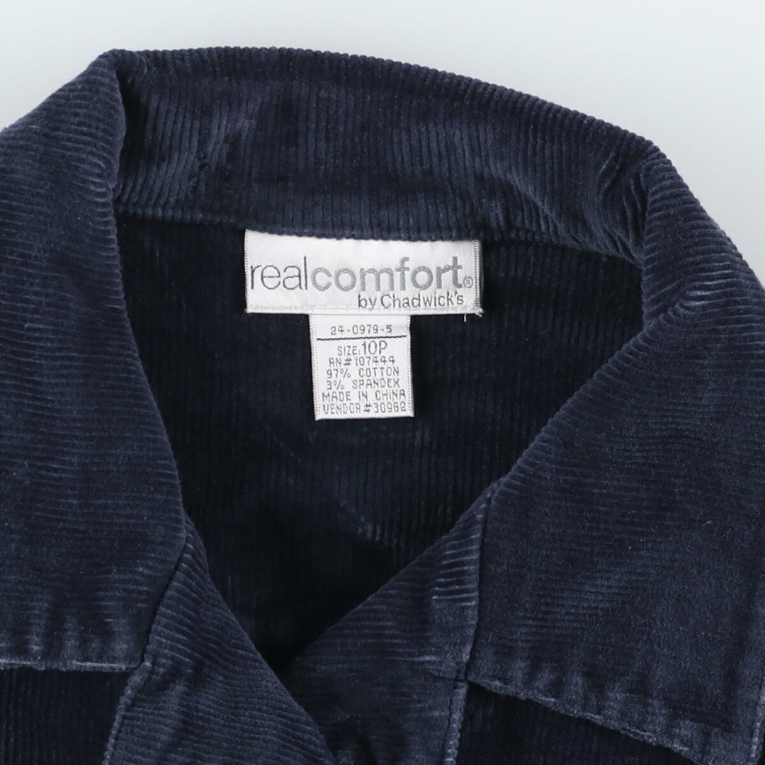 90'S Chadwick's RealComfort Corduroy Jacket, Women's Size Medium, Vintage cotton navy blue type Vintage Second Hand