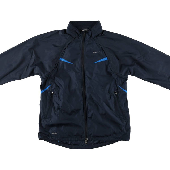 2000'S Nike FIT 2-Way Windbreaker, Men's Size Medium unclear navy blue type Vintage Second Hand