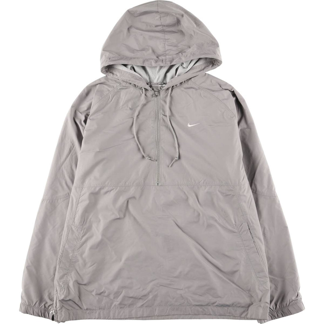 2000'S Nike Hooded Half-Zip Windbreaker, Men's XL polyester gray type Vintage Second Hand