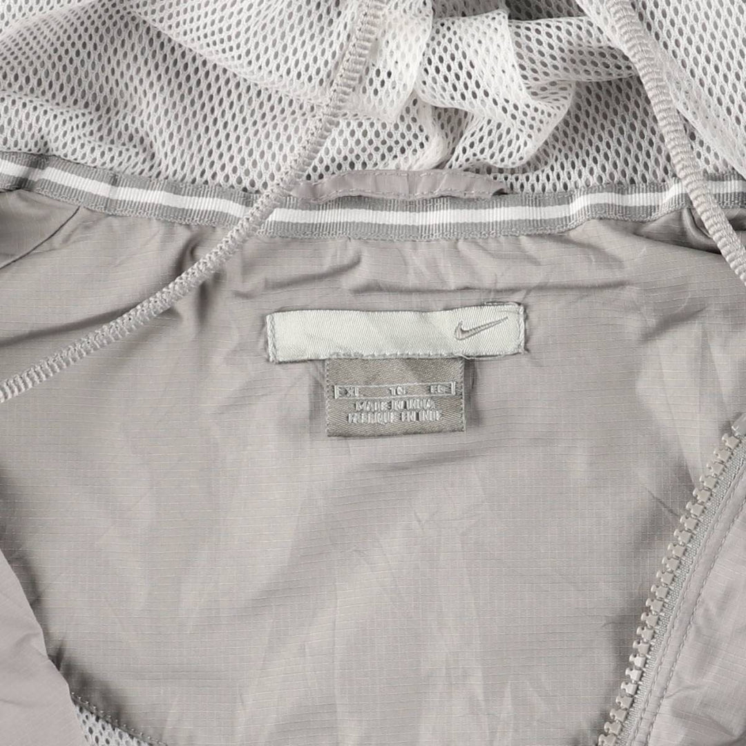 2000'S Nike Hooded Half-Zip Windbreaker, Men's XL polyester gray type Vintage Second Hand