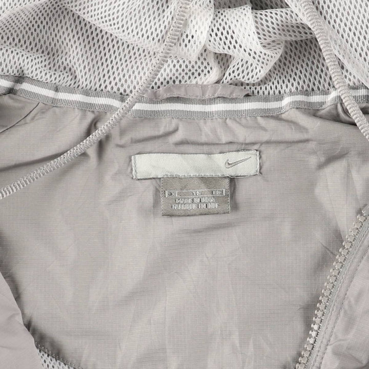 2000'S Nike Hooded Half-Zip Windbreaker, Men's XL polyester gray type Vintage Second Hand