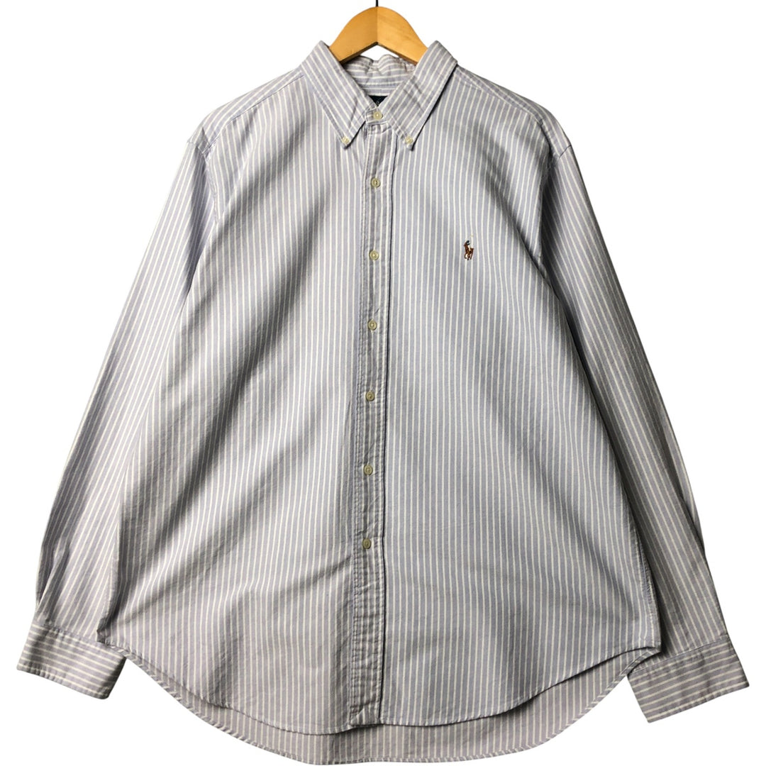 Ralph Lauren Classic Fit Long Sleeve Button Down Striped Shirt Men's XL cotton blue type Vintage Second Hand