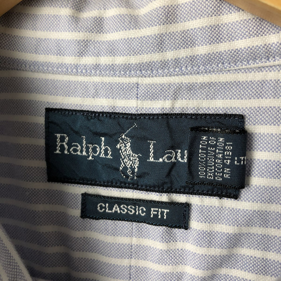 Ralph Lauren Classic Fit Long Sleeve Button Down Striped Shirt Men's XL cotton blue type Vintage Second Hand