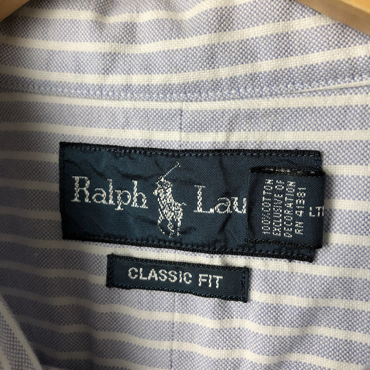 Ralph Lauren Classic Fit Long Sleeve Button Down Striped Shirt Men's XL cotton blue type Vintage Second Hand