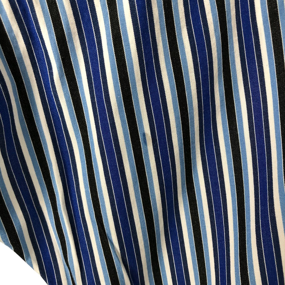 Ralph Lauren POLO by Ralph Lauren CURHAM CUSTOM FIT long-sleeved cotton striped shirt, men's size XL cotton blue type Vintage Second Hand
