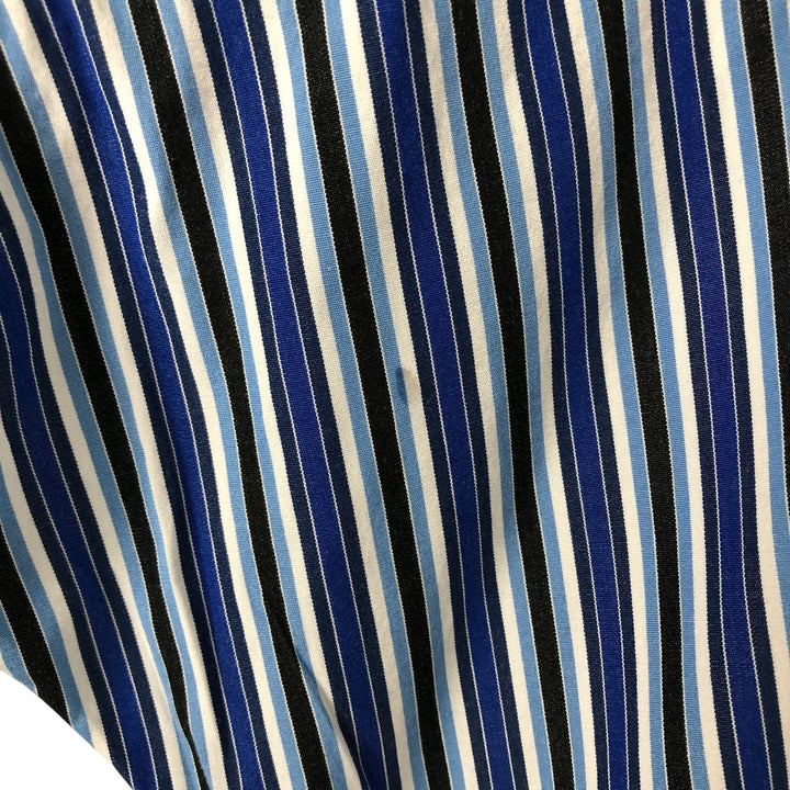 Ralph Lauren POLO by Ralph Lauren CURHAM CUSTOM FIT long-sleeved cotton striped shirt, men's size XL cotton blue type Vintage Second Hand