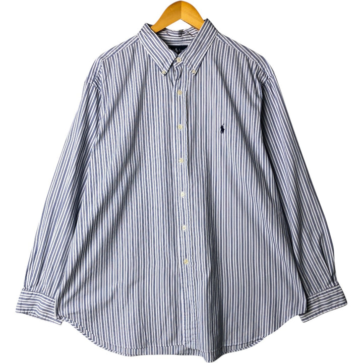 Ralph Lauren Classic Fit Long Sleeve Button Down Striped Shirt Men's XXL cotton blue type Vintage Second Hand