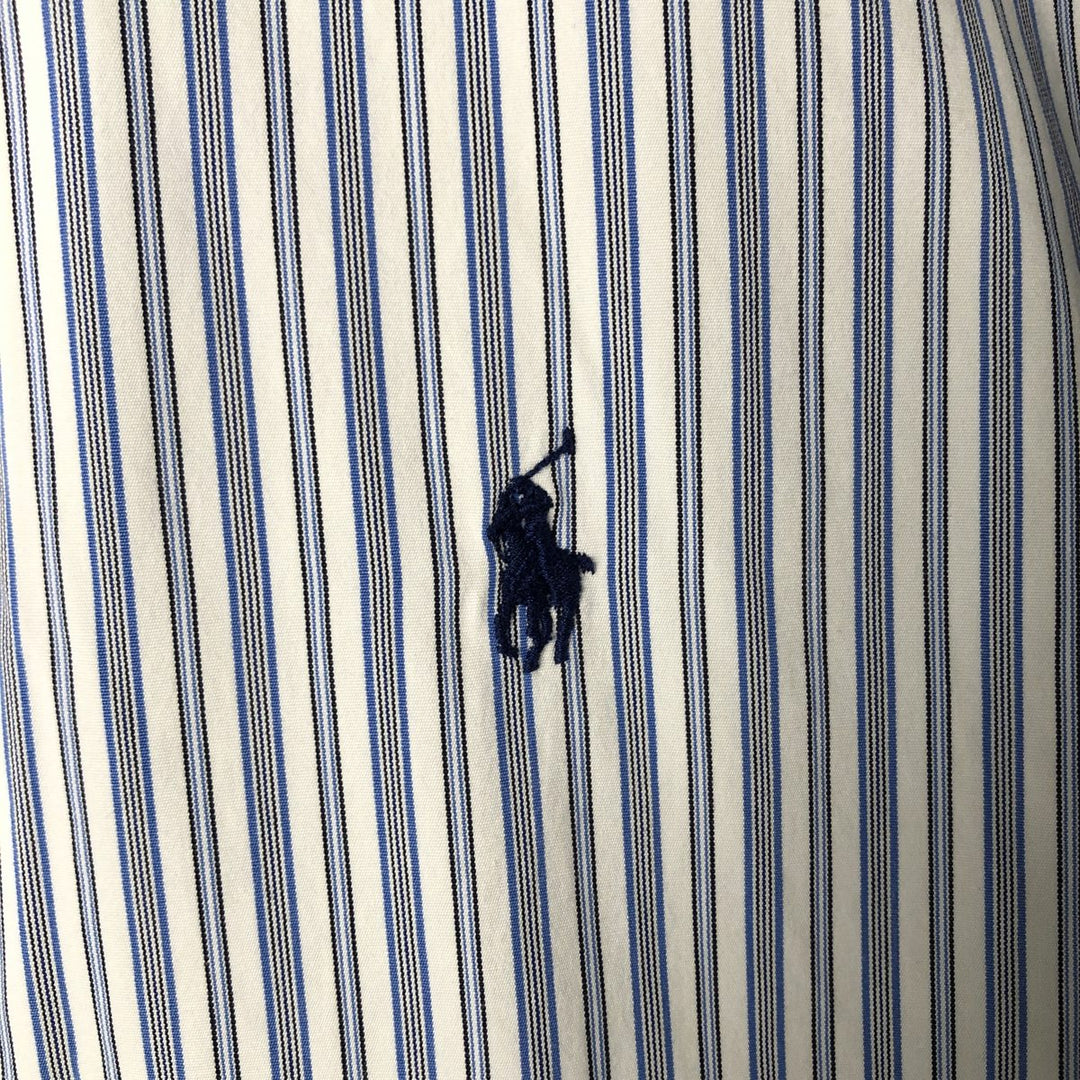 Ralph Lauren Classic Fit Long Sleeve Button Down Striped Shirt Men's XXL cotton blue type Vintage Second Hand