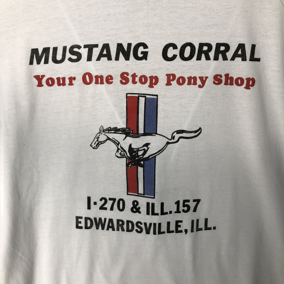 Vintage Ford Mustang Advertising Ringer T-Shirt, Men's Size Medium unclear white type Vintage Second Hand