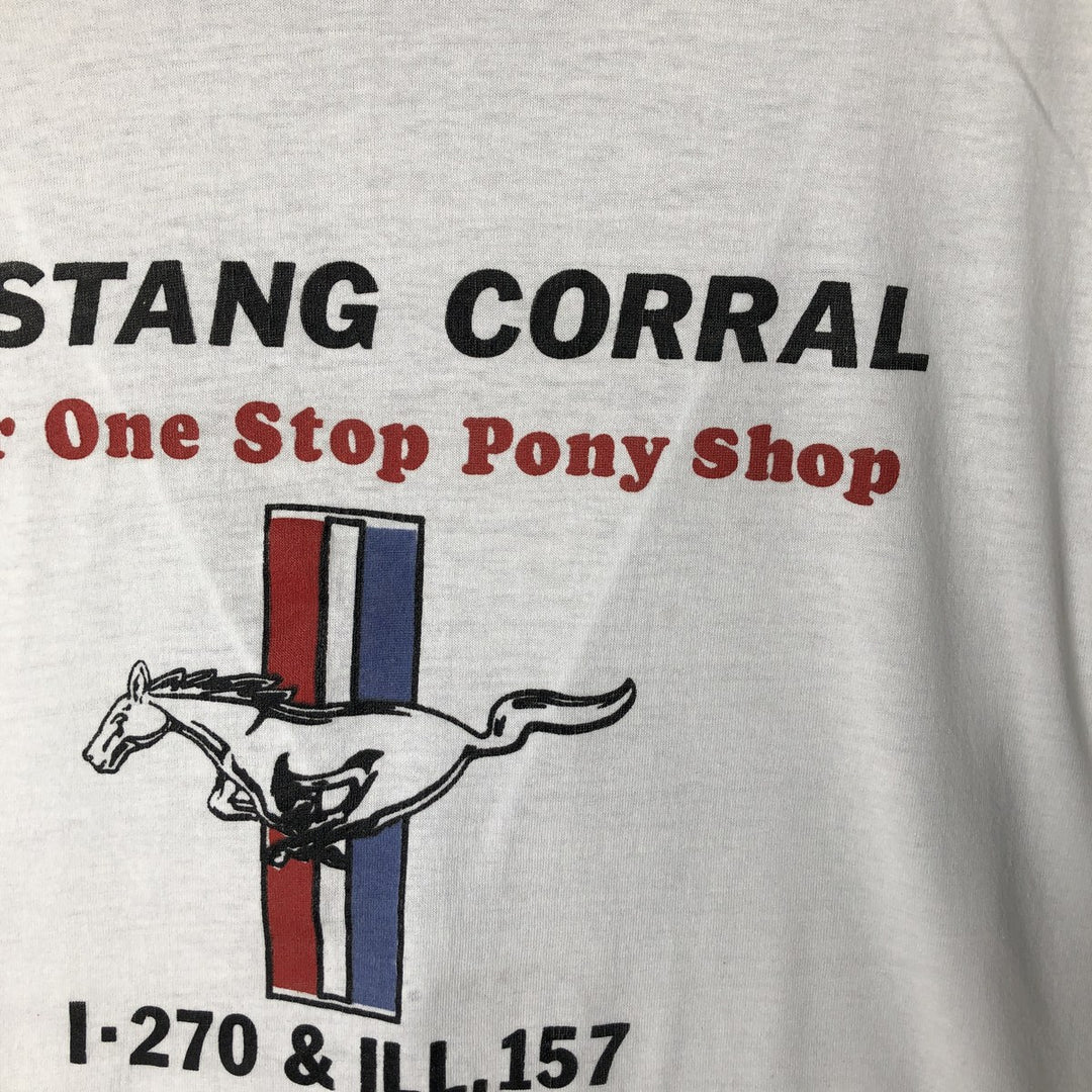 Vintage Ford Mustang Advertising Ringer T-Shirt, Men's Size Medium unclear white type Vintage Second Hand
