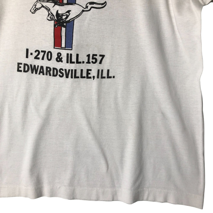 Vintage Ford Mustang Advertising Ringer T-Shirt, Men's Size Medium unclear white type Vintage Second Hand