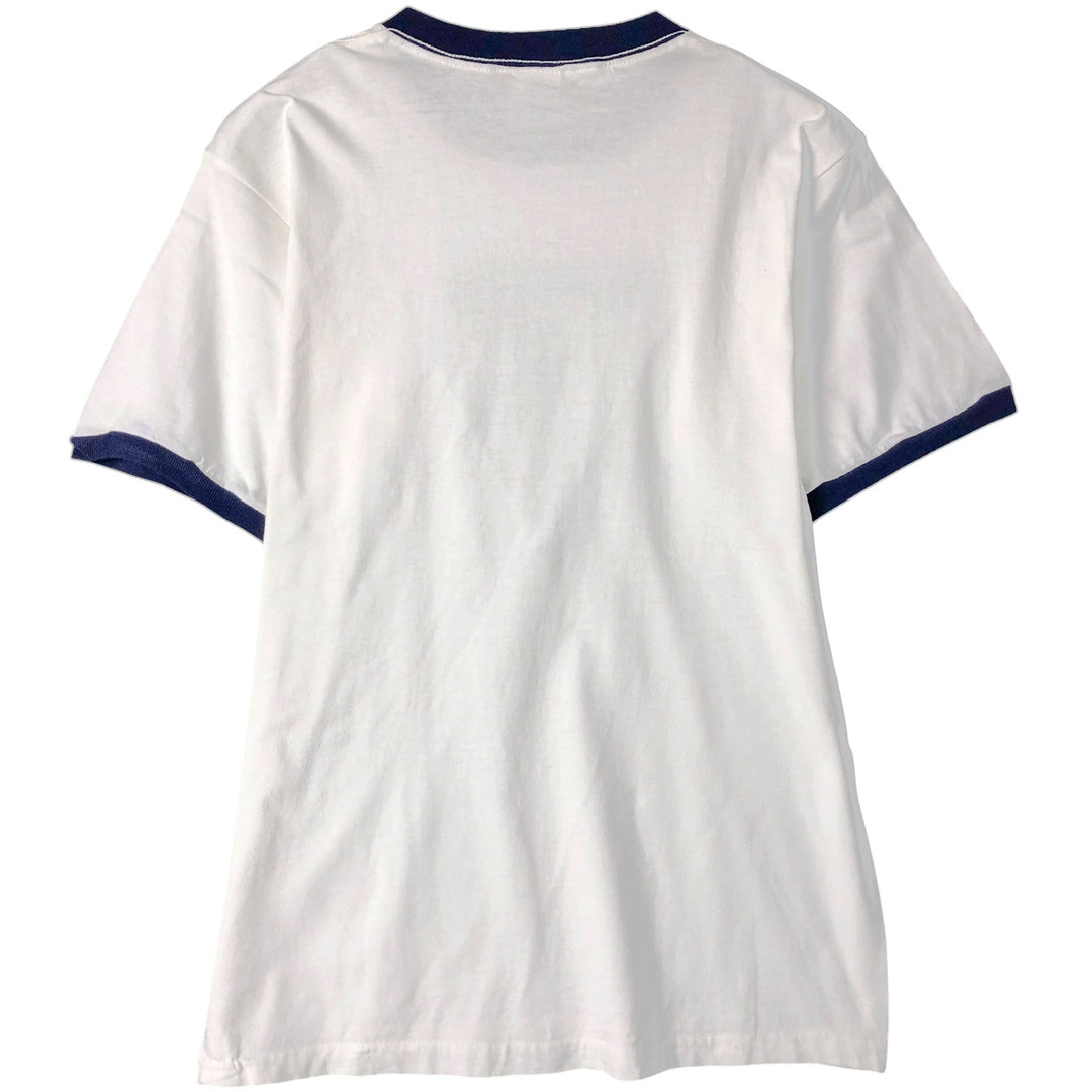 Delta DELTA Ringer T-shirt, Men's Size Medium cotton white type Vintage Second Hand