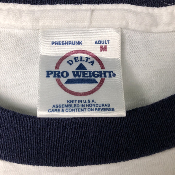 Delta DELTA Ringer T-shirt, Men's Size Medium cotton white type Vintage Second Hand