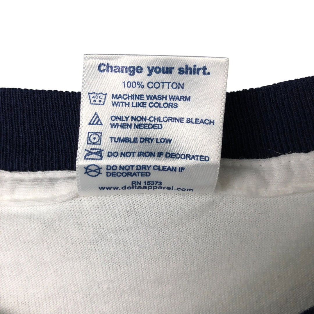 Delta DELTA Ringer T-shirt, Men's Size Medium cotton white type Vintage Second Hand