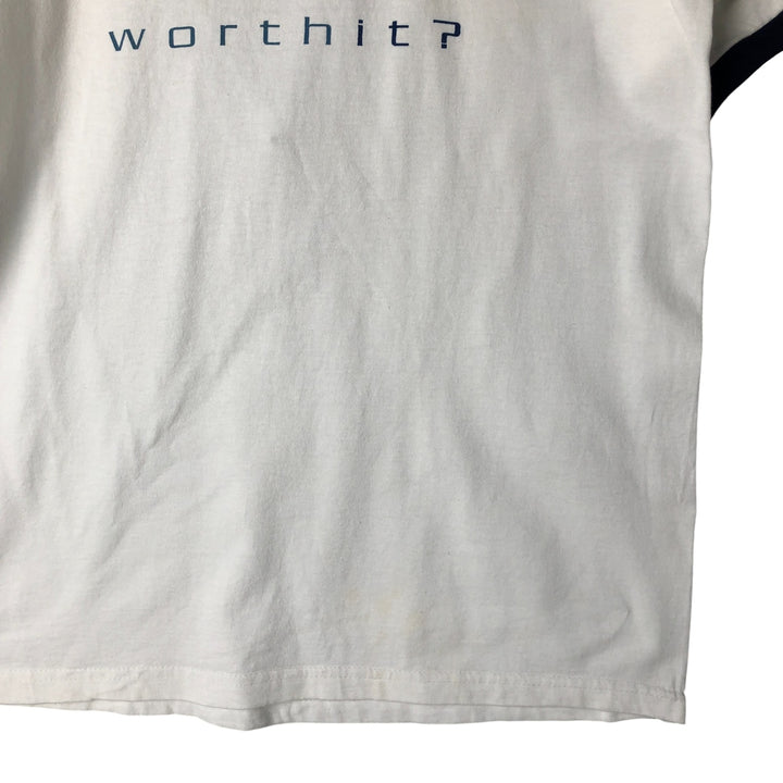 Delta DELTA Ringer T-shirt, Men's Size Medium cotton white type Vintage Second Hand