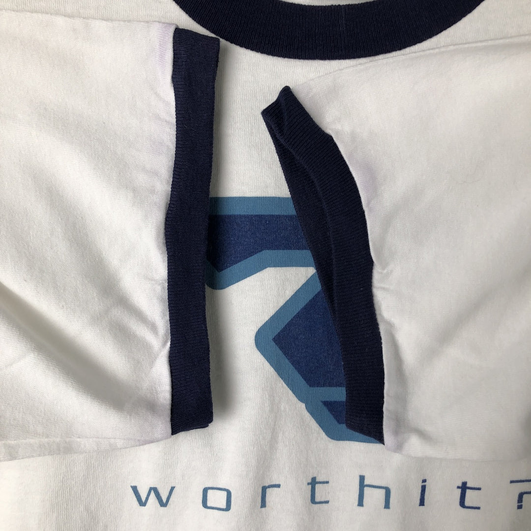 Delta DELTA Ringer T-shirt, Men's Size Medium cotton white type Vintage Second Hand