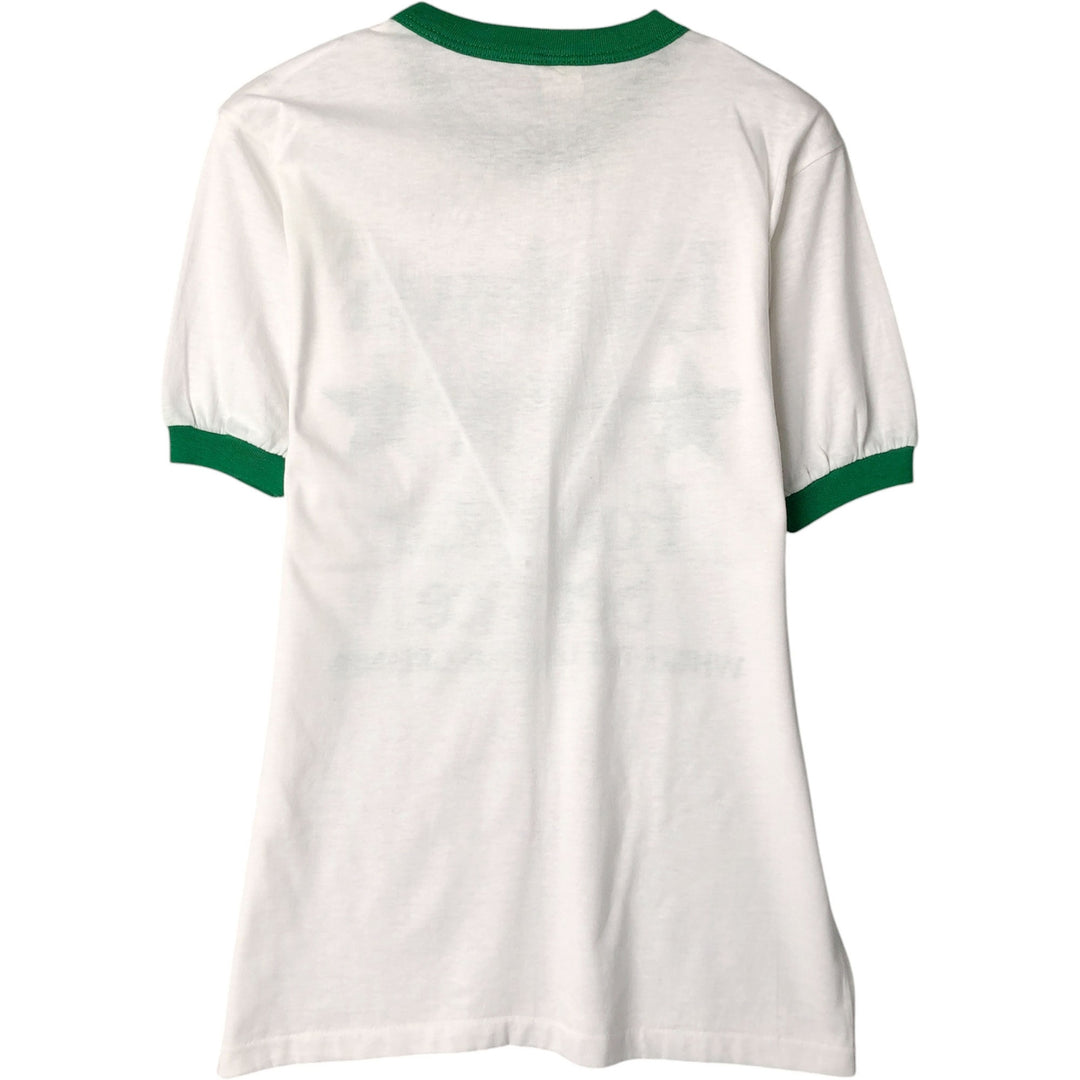 Vintage 1980'S Velva Sheen Ringer T-shirt, Made in USA, Men's Size L polyester white type Vintage Second Hand
