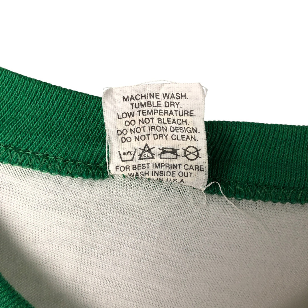Vintage 1980'S Velva Sheen Ringer T-shirt, Made in USA, Men's Size L polyester white type Vintage Second Hand