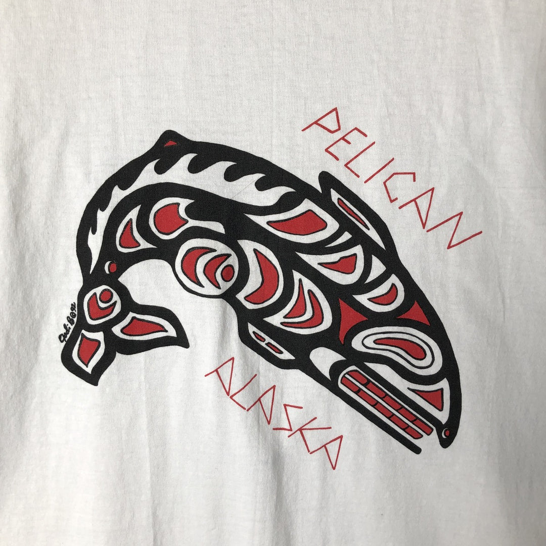 90'S ONEITA PowerPro Souvenir Ringer T-Shirt, Men's XL, Vintage cotton white type Vintage Second Hand