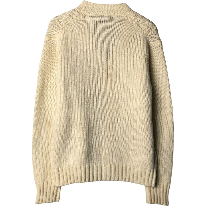 1166COLLECTION Cable Knit Acrylic Knit Cardigan, Women's Size M acrylic pale white type Vintage Second Hand
