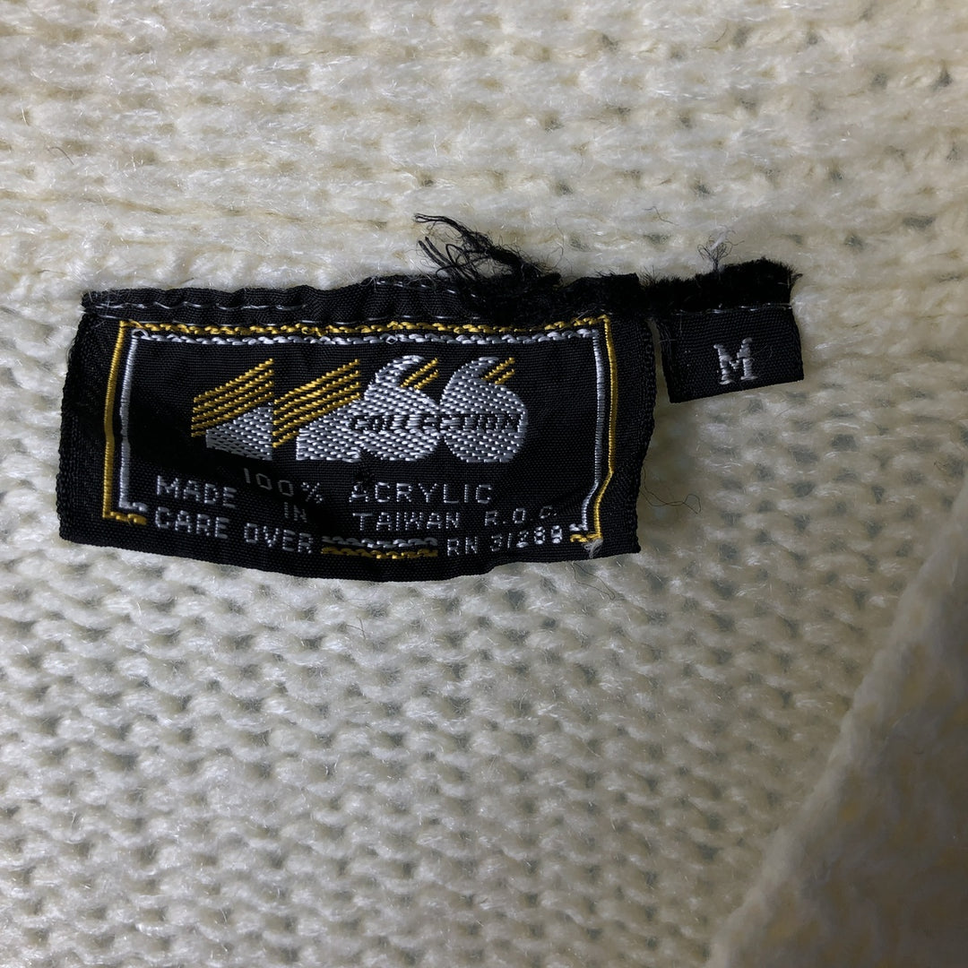 1166COLLECTION Cable Knit Acrylic Knit Cardigan, Women's Size M acrylic pale white type Vintage Second Hand