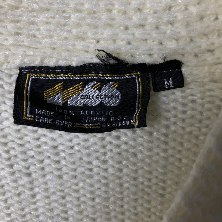 1166COLLECTION Cable Knit Acrylic Knit Cardigan, Women's Size M acrylic pale white type Vintage Second Hand